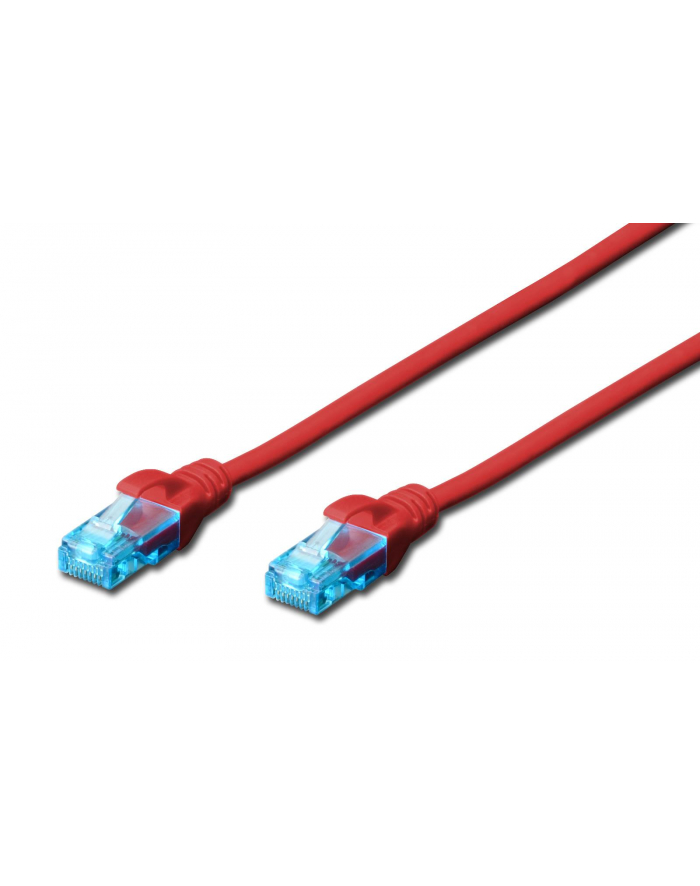 DIGITUS CAT 5e U-UTP patch cable PVC AWG 26/7 length 15m color red główny