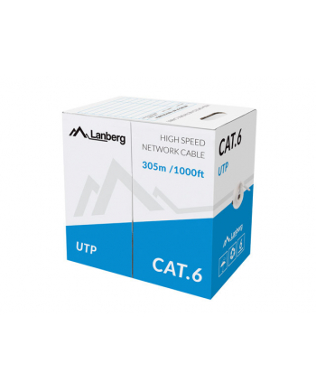 LANBERG LCU6-11CU-0305-S Lanberg kabel instalacyjny UTP, kat. 6, drut CU, 305m, szary