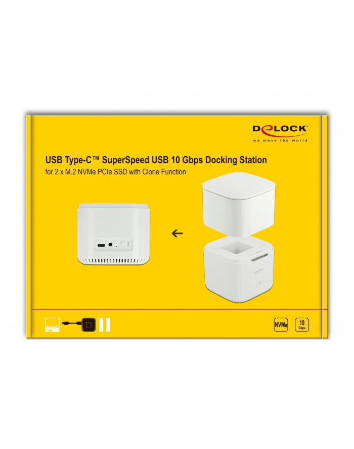 D-ELOCK M.2 Docking Station for 2xM.2 NVMe PCIe SSD with Clone function główny