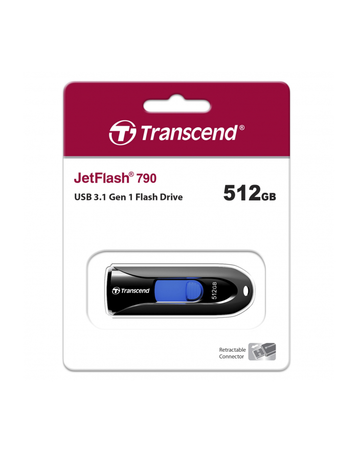 TRANSCEND 512GB USB 3.1 Pen Drive Capless Black główny