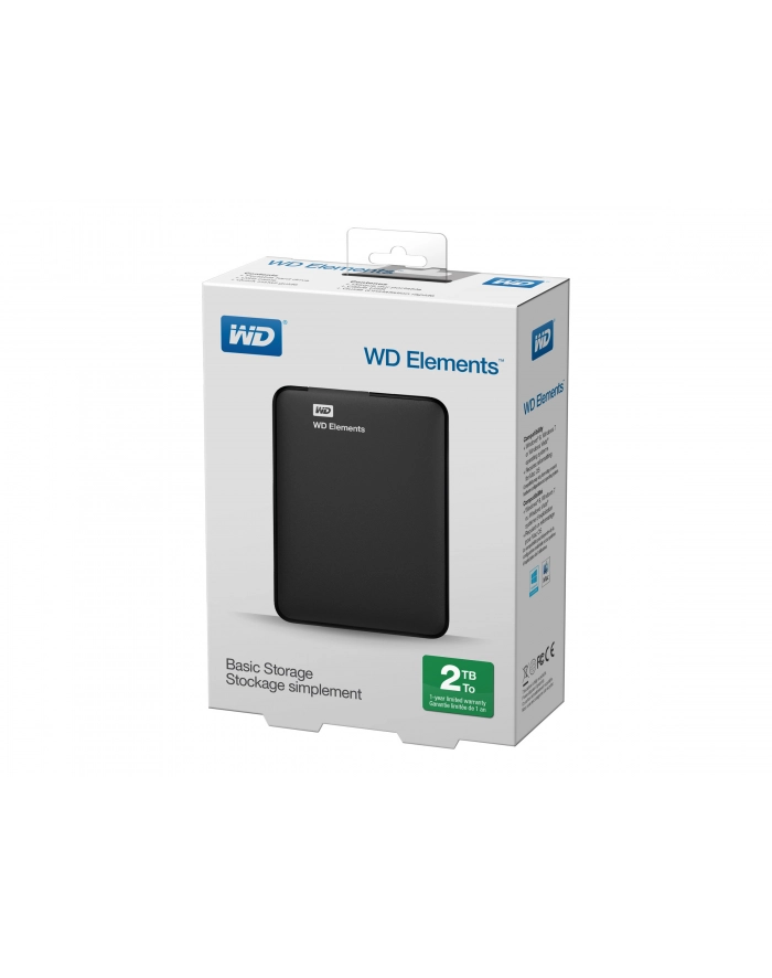 western digital WD Elements 2TB HDD USB3.0 Portable 2.5inch RTL extern RoHS compliant Low cost Kolor: CZARNY TPT(P) główny