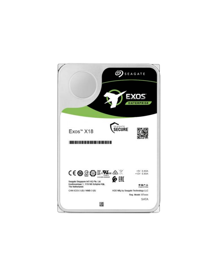 SEAGATE Exos X18 10TB HDD SATA 7200RPM 256MB cache SED 512e/4Kn BLK główny