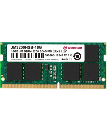 TRANSCEND 16GB JM DDR4 3200MHz SO-DIMM 2Rx8 1Gx8 CL22 1.2V