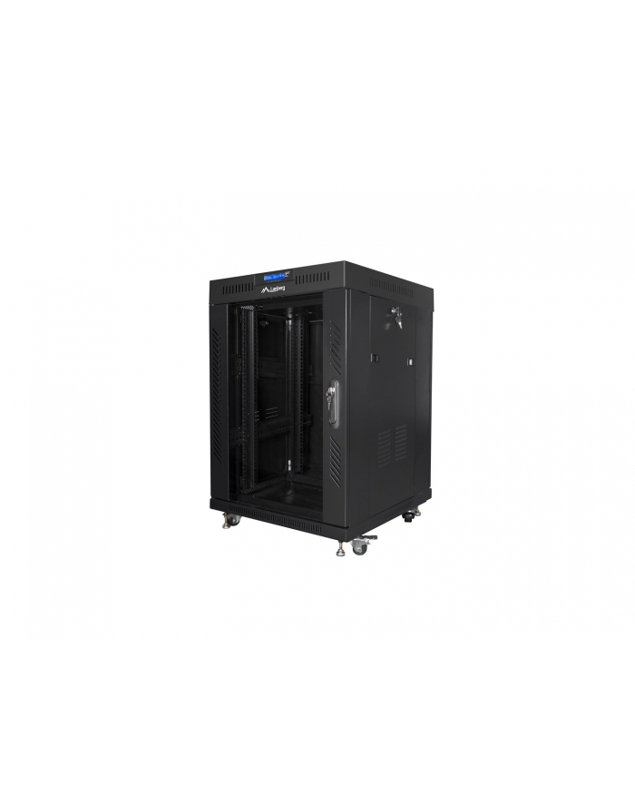 LANBERG free standing rack 19inch cabinet 15U 600x600 glass door LCD flat pack Kolor: CZARNY główny