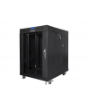 LANBERG free standing rack 19inch cabinet 15U 600x800 glass door LCD flat pack Kolor: CZARNY - nr 33
