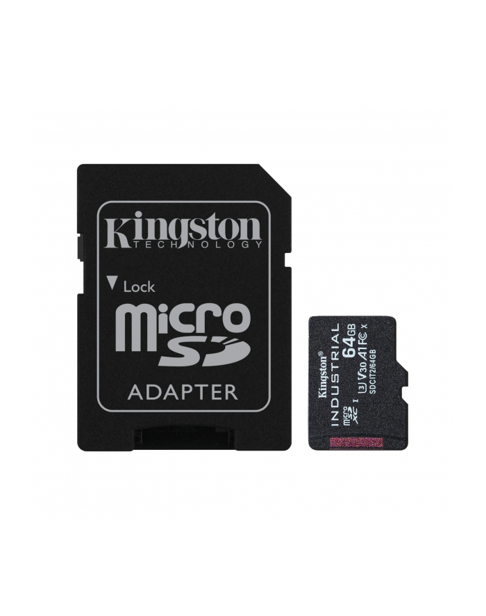 KINGSTON 64GB microSDXC Industrial C10 A1 pSLC Card + SD Adapter główny