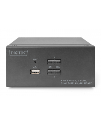 DIGITUS KVM Switch 2x2 HDMI 2-Port Dual Display 4K/30Hz FreeSync