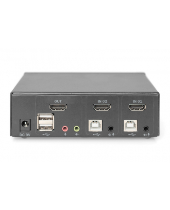 DIGITUS KVM Switch 2x1 HDMI 2-Port Single Display 4K/30Hz FreeSync