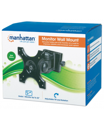 MANHATTAN LCD Wall Mount Supports one monitor adjustable mount - Towar z uszkodzonym opakowaniem (P)
