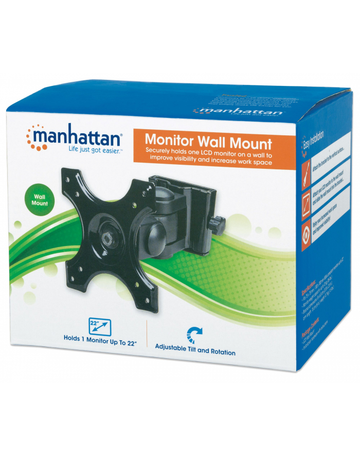 MANHATTAN LCD Wall Mount Supports one monitor adjustable mount - Towar z uszkodzonym opakowaniem (P) główny