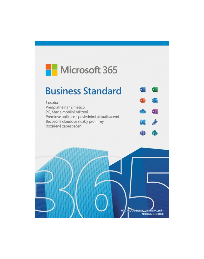 microsoft MS M365 Bus Standard Retail German Subscription P8 EuroZone 1 License Medialess 1 Year (EN) główny