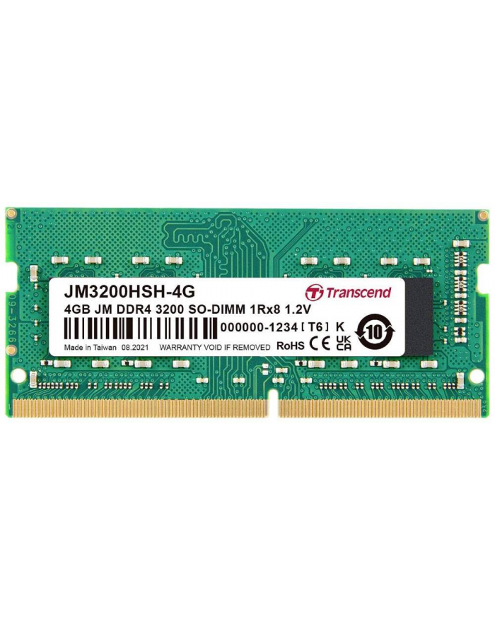 TRANSCEND 4GB JM DDR4 3200MHz SO-DIMM 1Rx8 512Mx8 CL22 1.2V główny