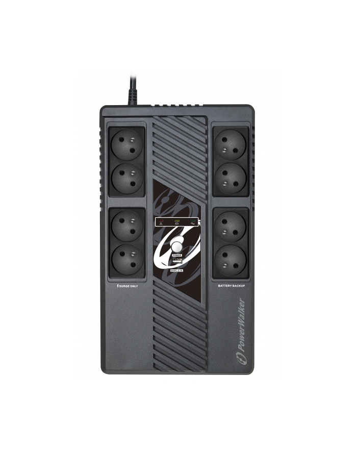 POWER WALKER UPS Line-Interactive 100VA MS 8x FR RJ45 in/out USB HID USB charger - Towar z uszkodzonym opakowaniem (P) główny
