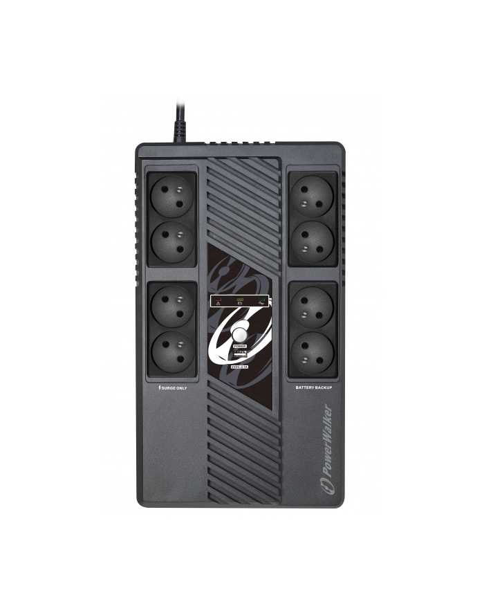 POWER WALKER UPS Line-Interactive 100VA MS 8x FR RJ45 in/out USB HID USB charger - Towar z uszkodzonym opakowaniem (P) główny