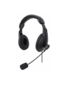 MANHATTAN Stereo USB Headset Lightweight Over-ear Design Wired USB-A Plug Integrated Controls Adjustable Microphone Black - nr 11