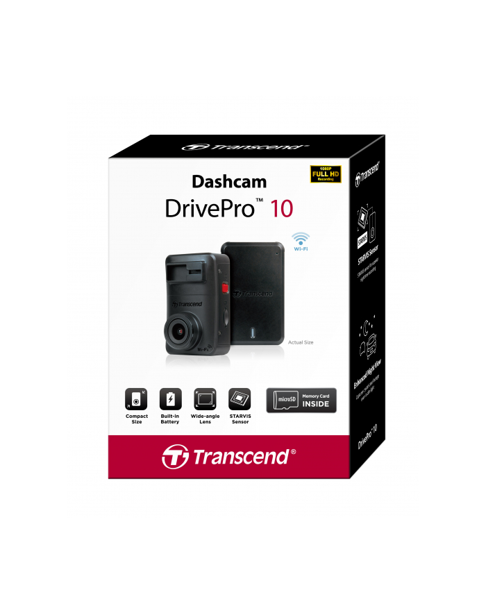 TRANSCEND 32GB Dashcam DrivePro 10 Non-LCD Sony Sensor główny