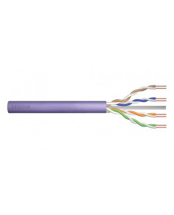 DIGITUS Installation cable cat.6 U/UTP B2ca solid wire AWG 23/1 LSOH 100m violet foiled
