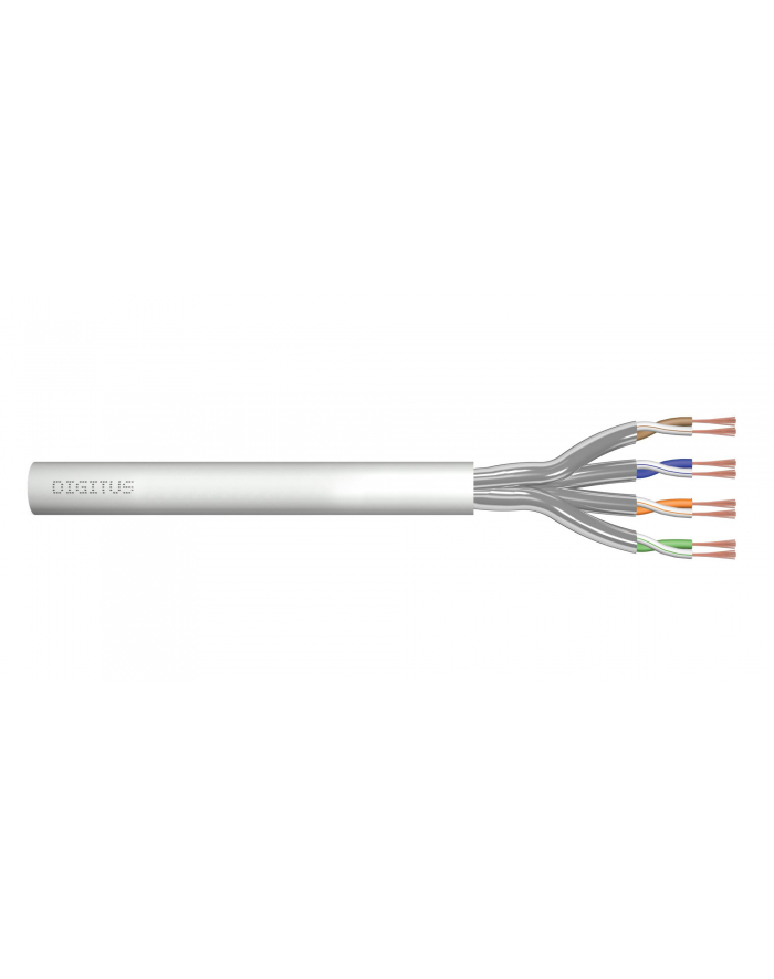 DIGITUS CAT 6A U-FTP patch cable raw length 305 m paper box AWG 27/7 LSZH simplex color grey główny