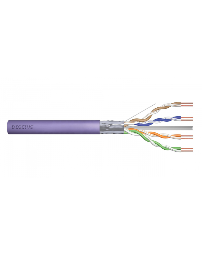 DIGITUS Installation cable cat.6 F/UTP B2ca solid wire AWG 23/1 LSOH 500m violet reel główny