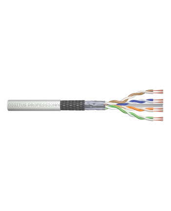 DIGITUS CAT 6 SF-UTP patch cable raw length 100 m paper box AWG 26/7 LSZH simplex color grey