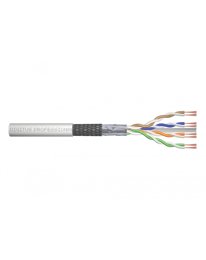 DIGITUS CAT 6 SF-UTP patch cable raw length 100 m paper box AWG 26/7 LSZH simplex color grey główny