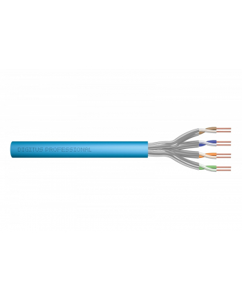 DIGITUS Installation cable cat.6A S/FTP Eca solid wire AWG 23/1 LSOH 100m blue foiled