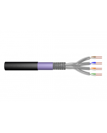 DIGITUS S-FTP PIMF network earth installation cable CAT7 4x2xAWG23/1 1200MHz Kolor: CZARNY 1000m roll