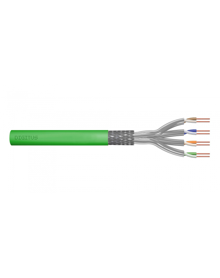 DIGITUS Installation cable cat.8.2 S/FTP Dca solid wire AWG 22/1 LSOH 50m green foiled główny