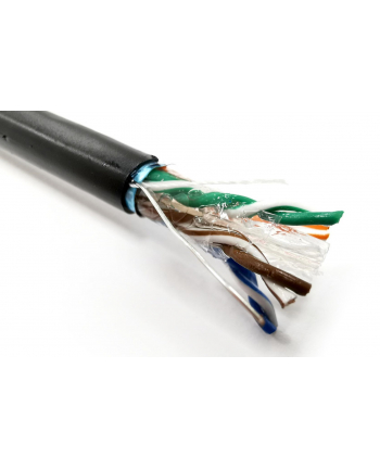 DIGITUS Installation cable jelly filled outdoor cat.6 F/UTP Fca solid wire AWG 23/1 PE 305m Kolor: CZARNY reel nr 2