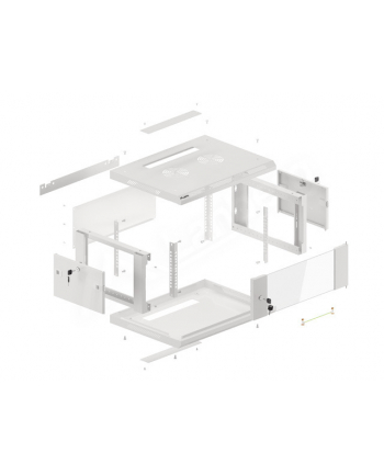 LANBERG WF01-6404-10S wall-mounted rack 19 demounted flat pack 4U/600x450mm gray - Towar z uszkodzonym opakowaniem (P)