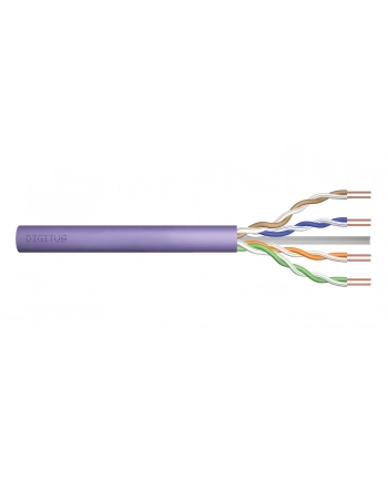 DIGITUS Installation cable cat.6 U/UTP B2ca solid wire AWG 23/1 LSOH 500m violet reel