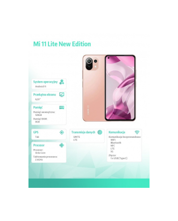 xiaomi Smartfon Mi 11 Lite 8+128 5G Peach Pink nowa edycja