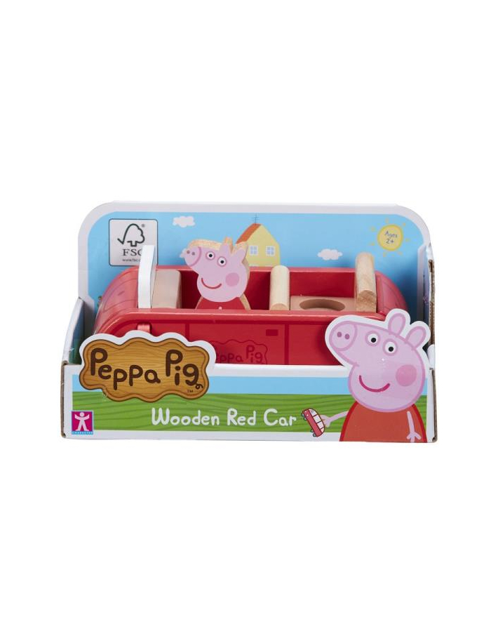 tm toys Peppa Pig - Drewniany samochód z figurką Świnka Peppa 07208 główny