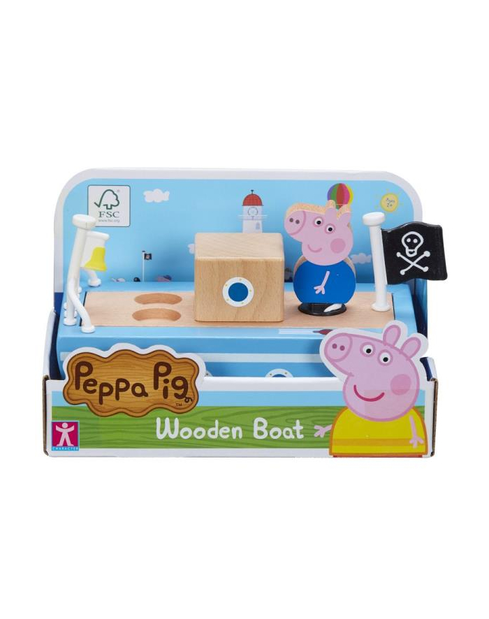 tm toys Peppa Pig - Drewniana łódka z figurką Świnka Peppa 07209 główny