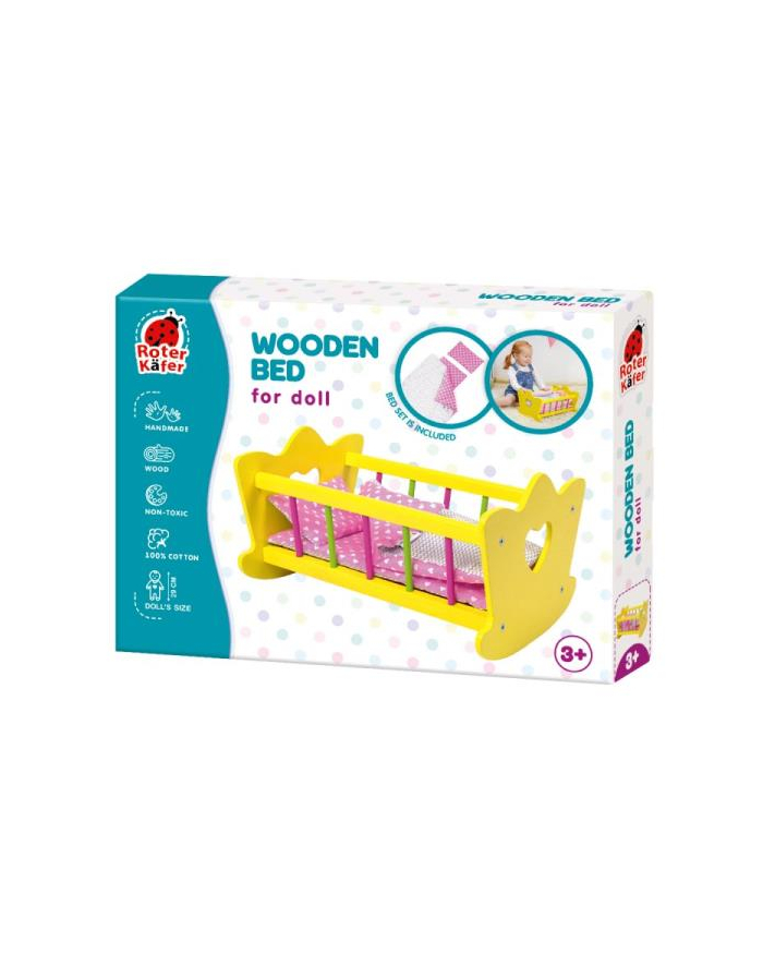 czerwonyer kafer PROMO Łóżeczko drewniane dla lalki 29cm RW1205 główny