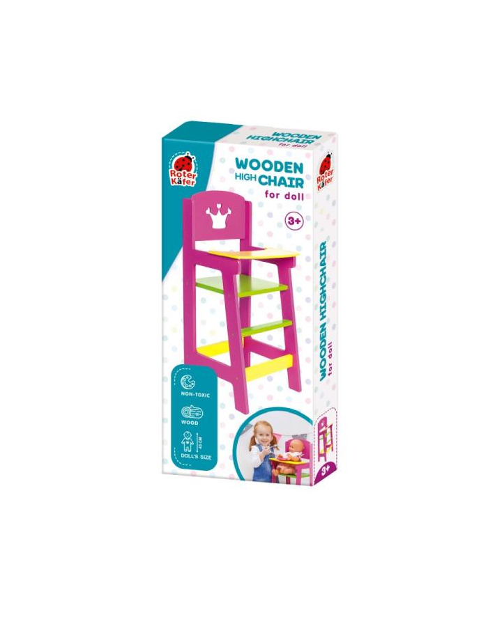 czerwonyer kafer PROMO Krzesełko drewniane dla lalki 43cm RW1210 główny