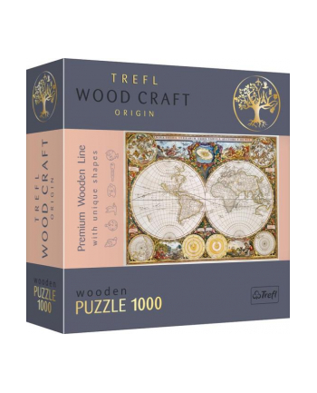 Puzzle 1000el drewniane - Antyczna mapa świata 20144 Trefl