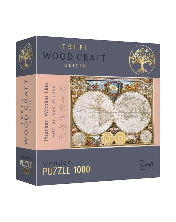 Puzzle 1000el drewniane - Antyczna mapa świata 20144 Trefl główny