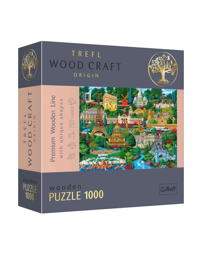 Puzzle 1000el drewniane - Francja - znane miejsca 20150 Trefl główny