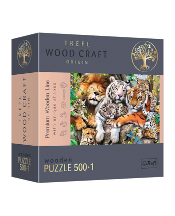 Puzzle 501el drewniane - Dzikie koty w dżungli 20152 Trefl nr 2