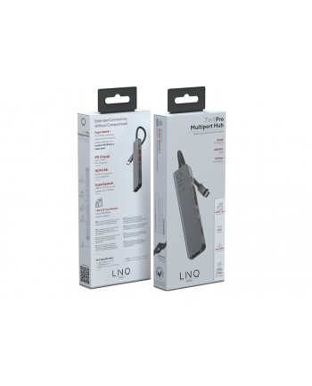 linq HUB 7w1 HDMI 4k@60Hz,czytnik kart SD,TF,2xUSB,USB-C,USB-C PD 100W