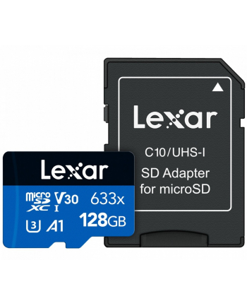 lexar Karta pamięci microSDXC 128GB 633x 100/45MB/s CL10 adapter