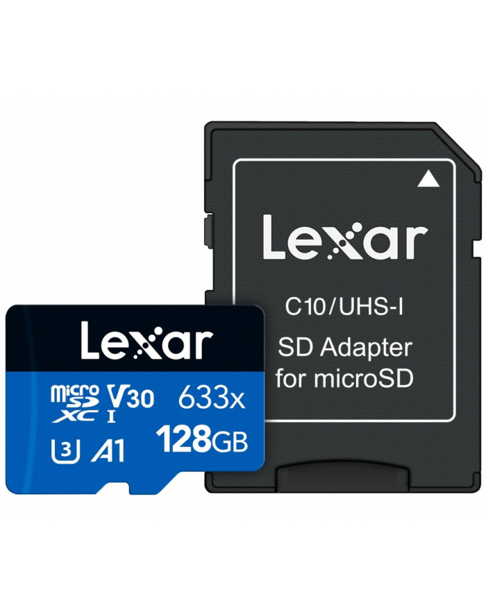 lexar Karta pamięci microSDXC 128GB 633x 100/45MB/s CL10 adapter główny