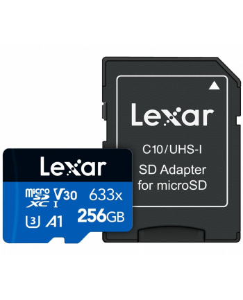 lexar Karta pamięci microSDXC 256GB 633x 100/45MB/s CL10 adapter