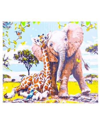 norimpex Malowanie po numerach Słoń z żyrafą40 x 50 5591