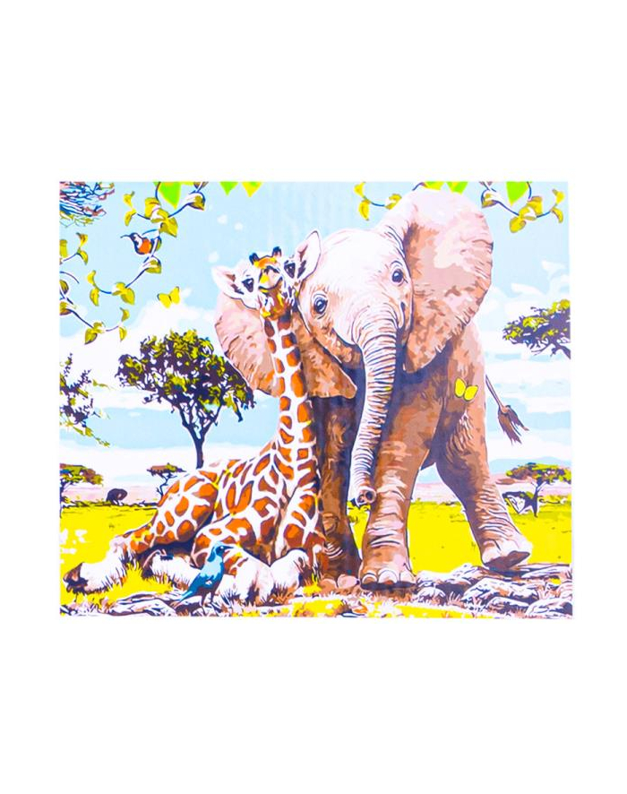 norimpex Malowanie po numerach Słoń z żyrafą40 x 50 5591 główny