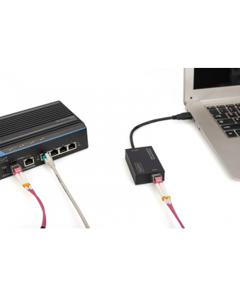 digitus Karta sieciowa przewodowa USB 3.0 A do RJ45 Gigabit SFP Ethernet 1 Gbps Fiber Chipset RTL8153