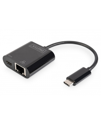 digitus Karta sieciowa przewodowa USB 3.0 Typ C do RJ45 Gigabit Ethernet oraz 1xUSB Typ C z PD 2.0