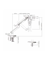 art Uchwyt biurkowy gazowy do 1 monitora LED/LCD 17-32' L-19GD 2-9kg 2xUSB 3.0 Premium Aluminiowy - nr 67