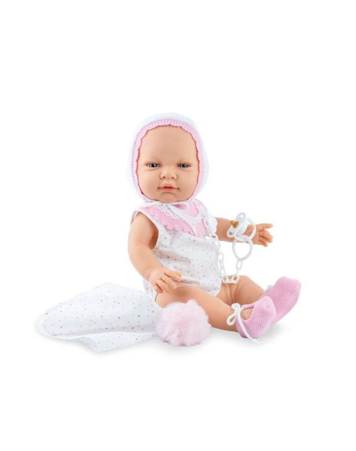 marina pau Lalka bobas 45cm Recien Nacido Soft, w zestawie z małym kocykiem i smoczkiem, różowa 1642 główny